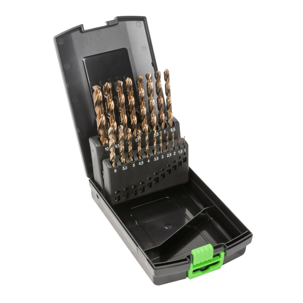 JBM Tools 19pc Cobalt Twist Drill Bit Case 1-10mm