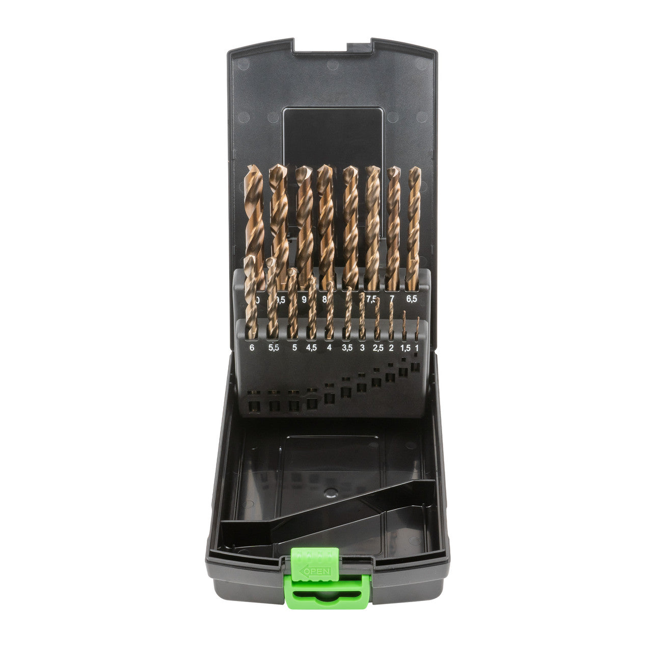 JBM Tools 19pc Cobalt Twist Drill Bit Case 1-10mm