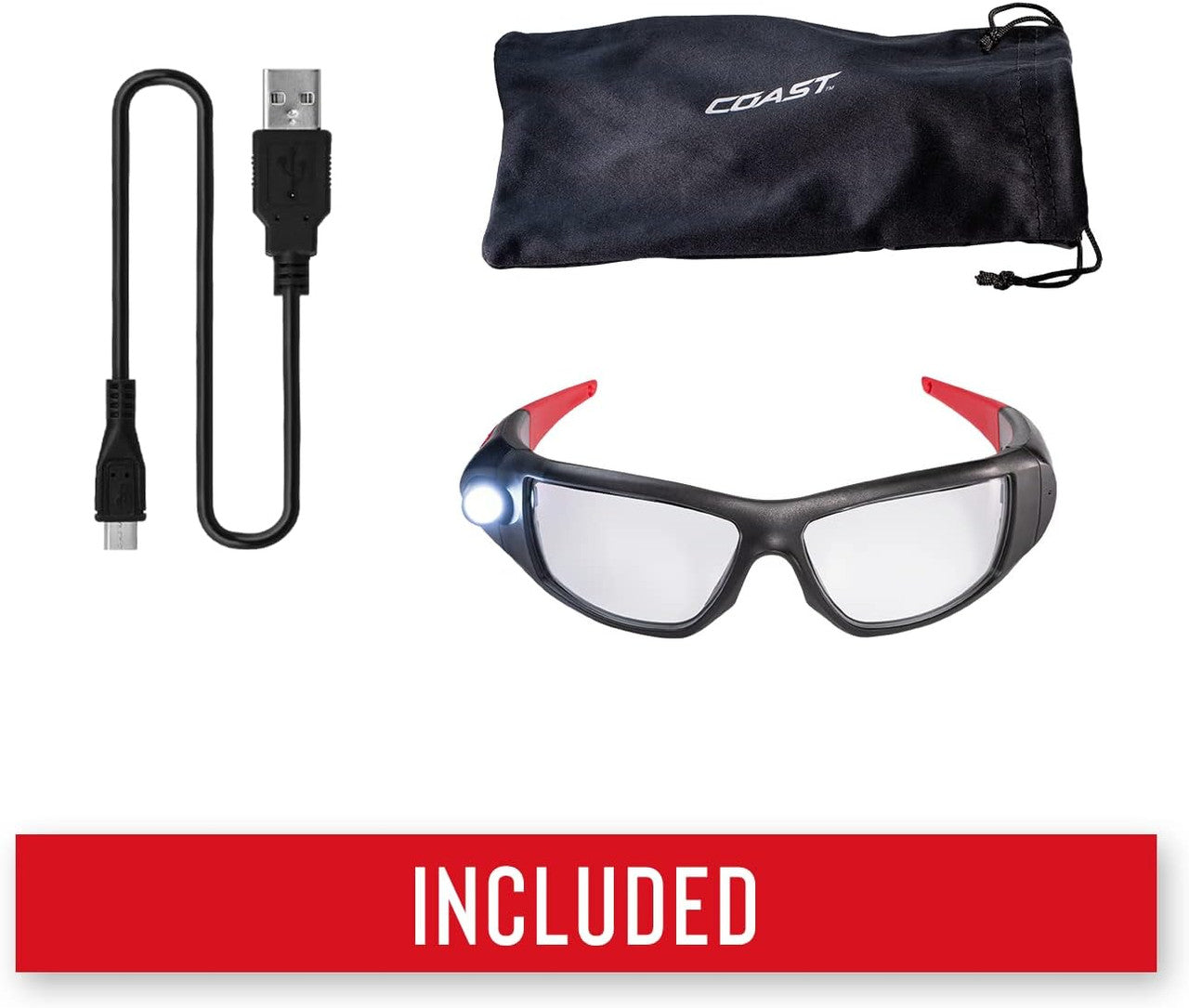 Coast Rechargeable Inspection Beam Safety Glasses