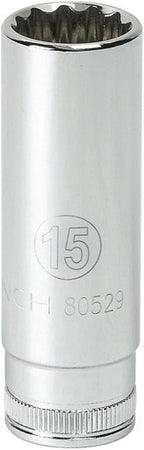 Gearwrench 3/8 Dr Deep Socket 12pt 15mm