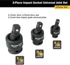 Titan 3Pc Impact Socket Universal Joint Set