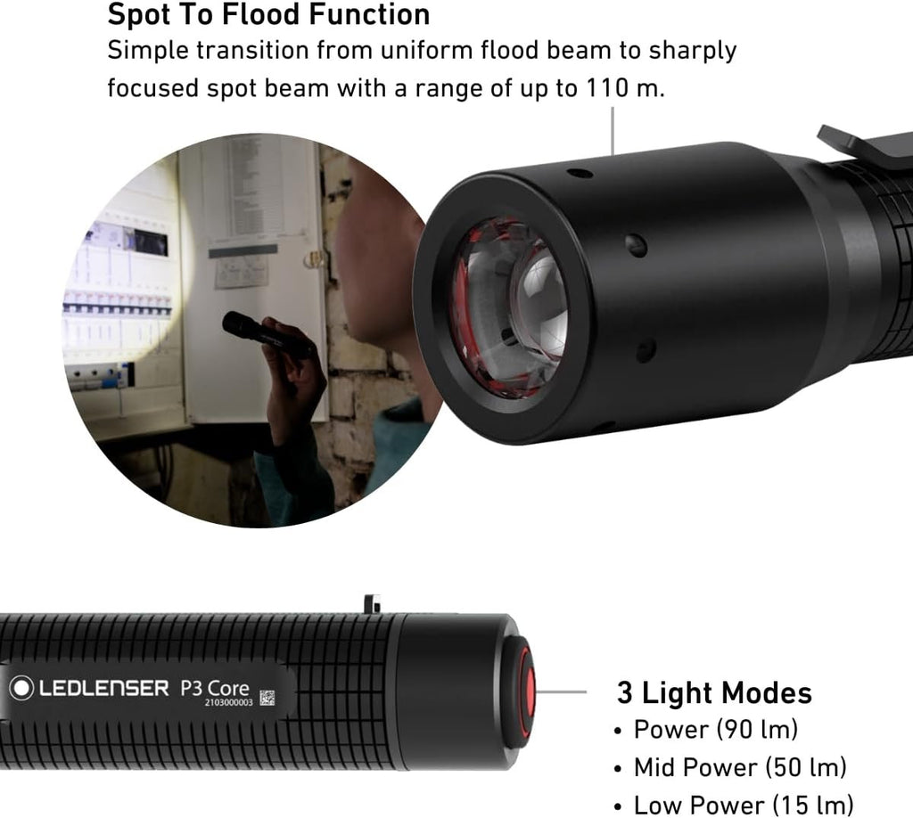 Led Lenser P3 CORE LED Torch (CS90)