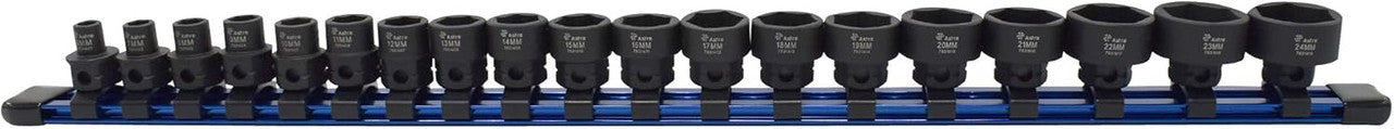 AST Tools 19pc 3/8 Dr Low Profile Nano Impact Socket 6-24mm