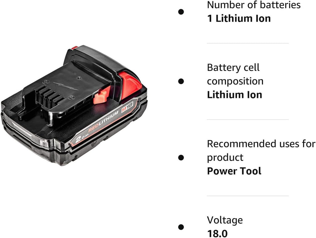 Milwaukee M18 2.0Ah Red Lithium-Ion Battery