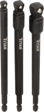 Titan Impact Long Wobble Socket Adapter Set 1/4, 3/8 & 1/2 Drive