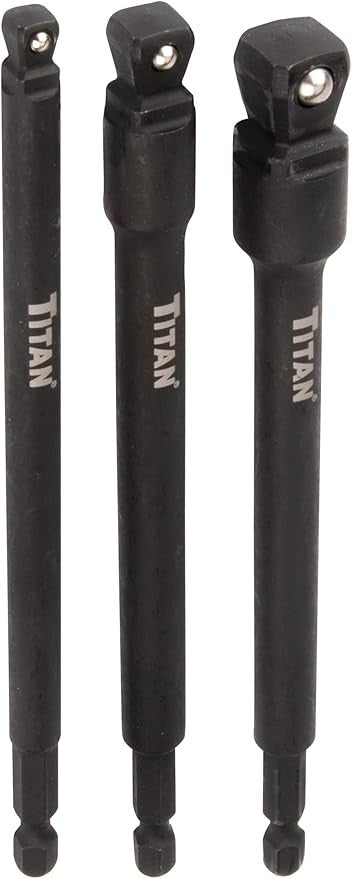 Titan Impact Long Wobble Socket Adapter Set 1/4, 3/8 & 1/2 Drive