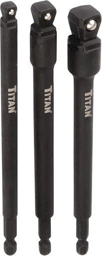Titan Impact Long Wobble Socket Adapter Set 1/4, 3/8 & 1/2 Drive