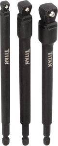 Titan Impact Long Wobble Socket Adapter Set 1/4, 3/8 & 1/2 Drive