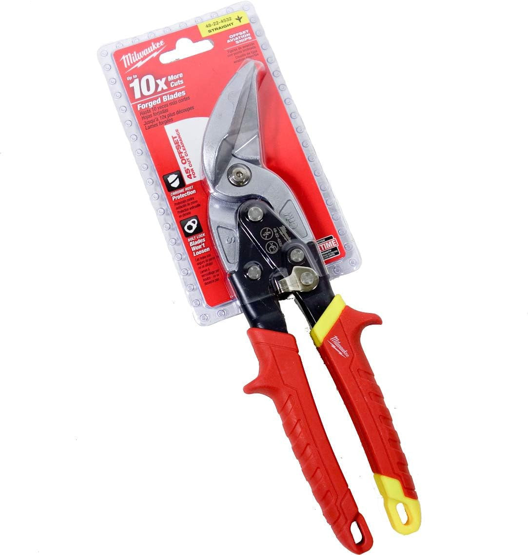 Milwaukee Offset Metal Tin Snips Cutters Straight Cut