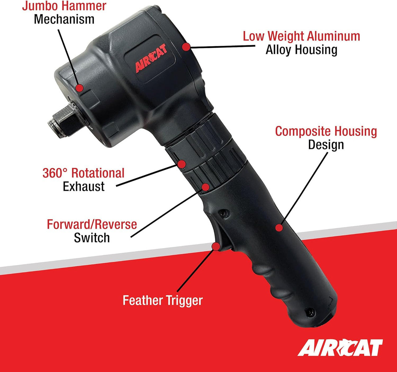 AirCat 1/2in Gearless Air Angle Impact Wrench