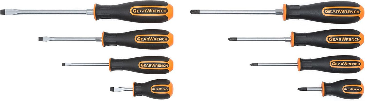 Gearwrench 8Pc Orange & Black Phillips/Slotted Screwdrivers