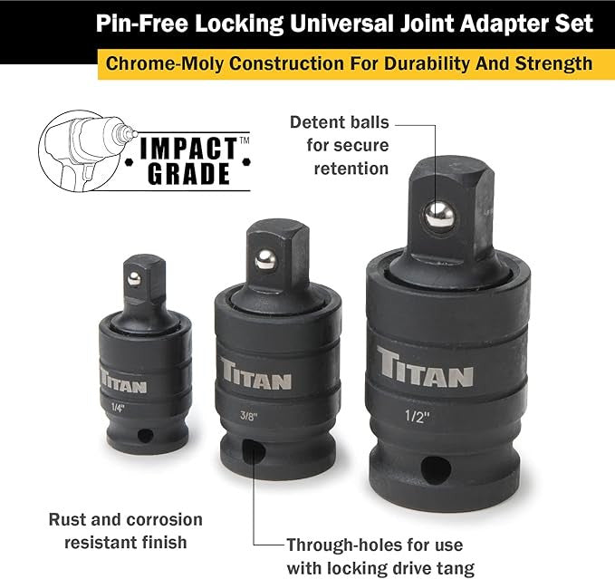 Titan 3pc Pin Free Locking Impact UJ Set