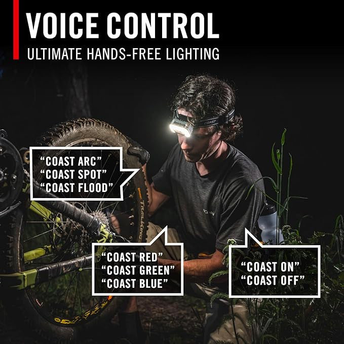 Coast RL35R Voice-Controlled Headlamp – 1100 Lumens
