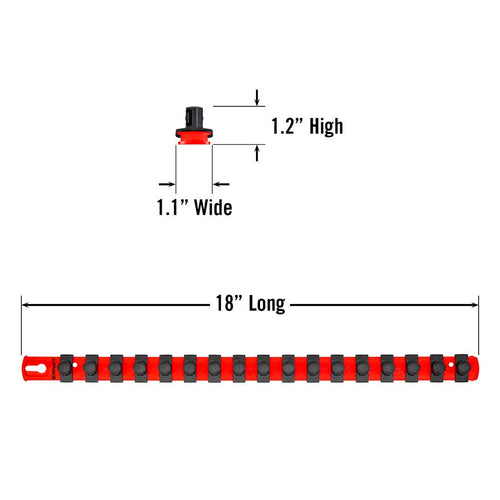 Ernst DuraPro TwistLock Socket Rail 1/2 Dr 18in