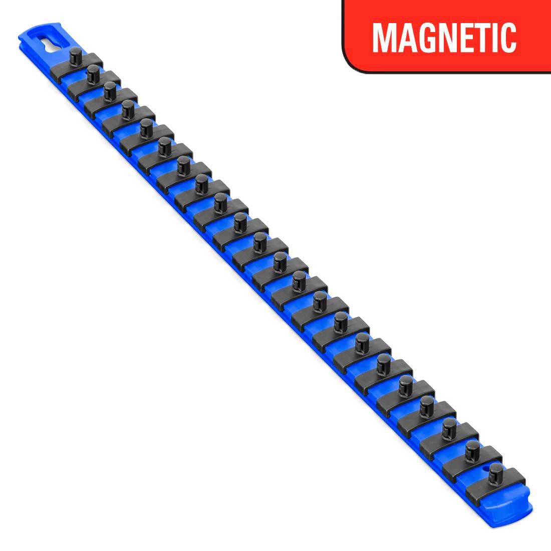 Ernst 1/4 18in Magnetic Socket Holder 22 Twist Lock Clips - Blue