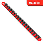 Ernst 3/8 18in Magnetic Socket Holder 18 Twist Lock Clips - Red
