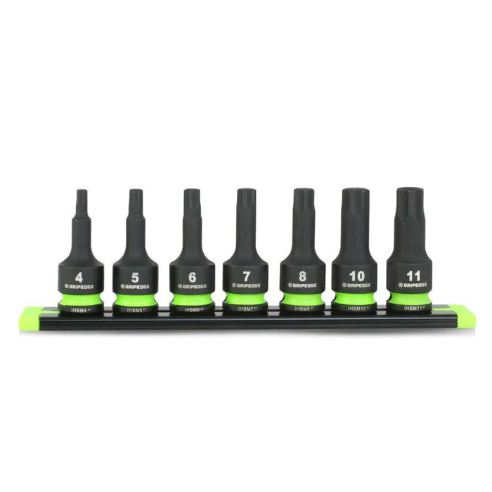 GripEdge 7pc 3/8Dr Metric Impact RPT Hex Driver Set Short