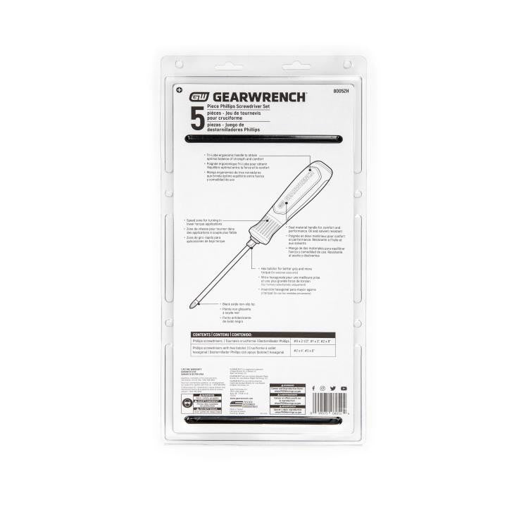 Gearwrench 5Pc Set Phillips Screwdriver
