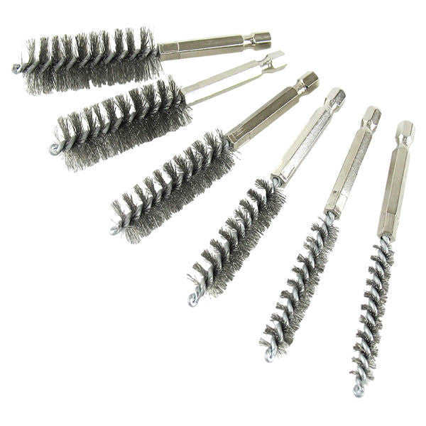 IPA Tools Twisted Wire Bore Brush 6pc Set - Stainless Steel