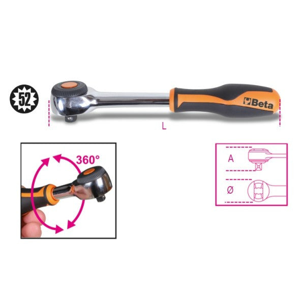Beta 3/8 Dr Rotating Reversible Ratchet