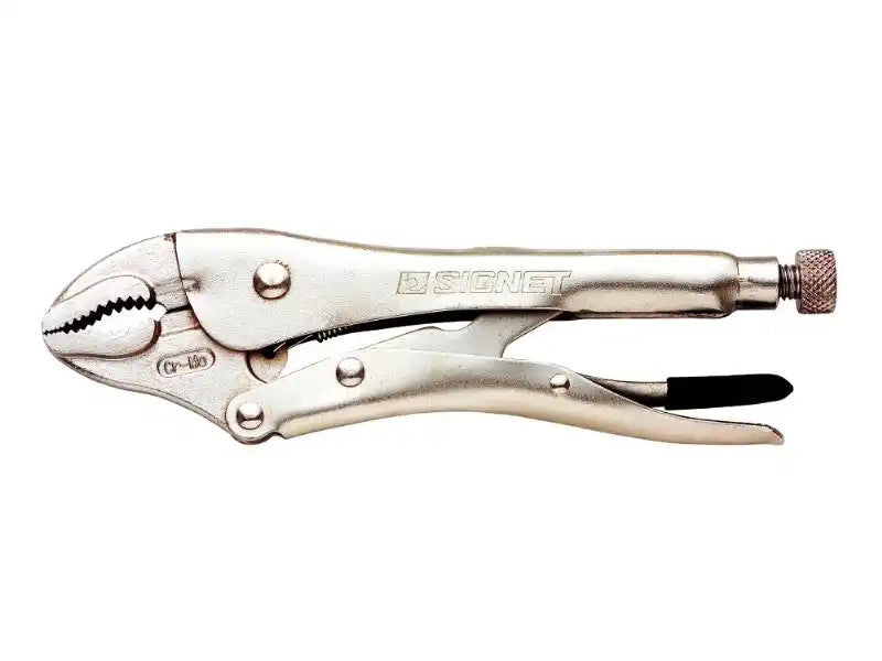 Signet Locking Wrench w/ Cutter Curved Jaw 10in