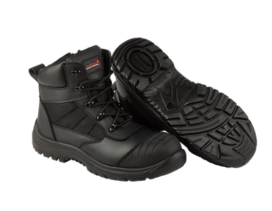 Arma Titan Black Leather Zip Side Boot Size 11