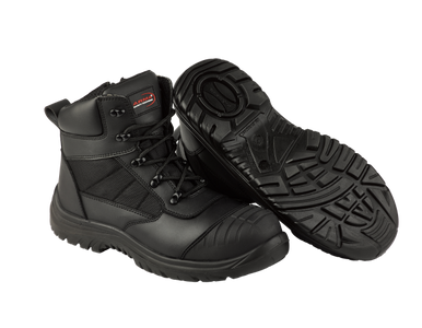 Arma Titan Black Leather Zip Side Boot Size 7