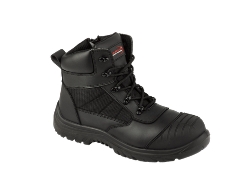 Arma Titan Black Leather Zip Side Boot Size 9