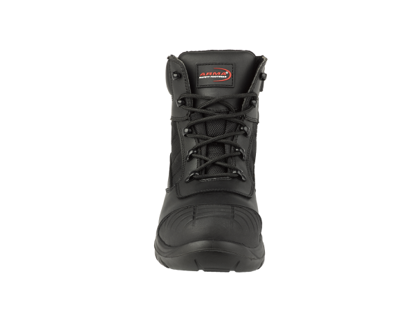 Arma Titan Black Leather Zip Side Boot Size 9