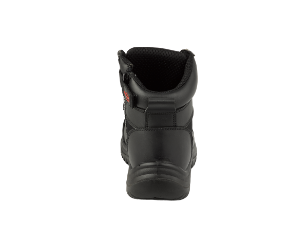 Arma Titan Black Leather Zip Side Boot Size 8