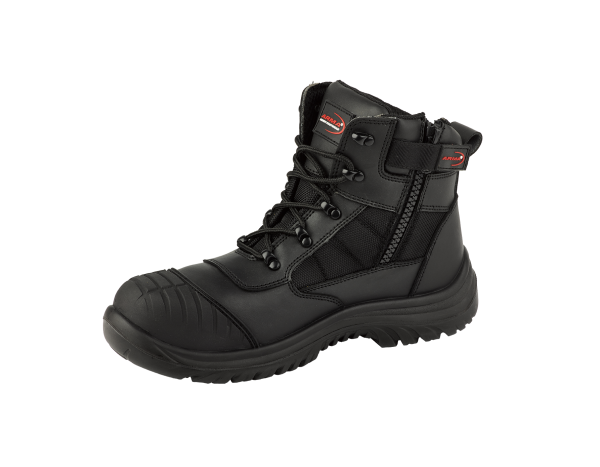 Arma Titan Black Leather Zip Side Boot Size 11