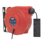 Sealey Cable Reel System Retractable 10m 2 x 230V Socket