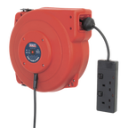 Sealey Cable Reel System Retractable 10m 2 x 230V Socket