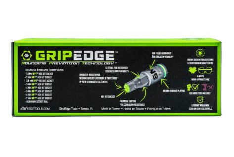GripEdge 8pc 1/4 Dr Short Metric RPT Hex Driver Set
