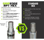GripEdge 7pc 3/8 Dr Short Metric RPT Hex Driver Set