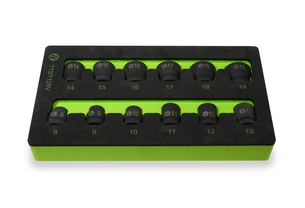ToolTruck 12pc 3/8 Drive 6 point 8-19mm Stubby Impact Metric Socket Set