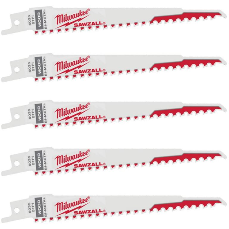 Milwaukee Sawzall Blade 150 X 5 Tpi - 5pcs 48005035