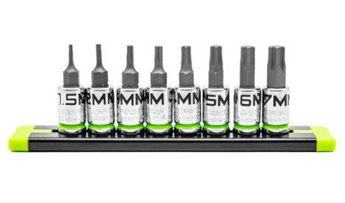 GripEdge 8pc 1/4 Dr Short Metric RPT Hex Driver Set