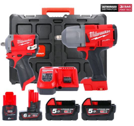 Milwaukee M18 Fuel impact 1/2 Wrench, 3/8 Stubby Cordless Power Tool - Kit