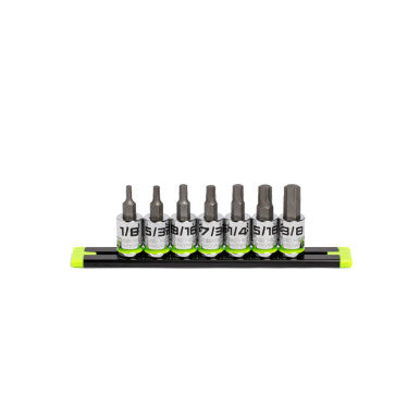 GripEdge 7pc 3/8 Dr Short SAE RPT Hex Driver Set