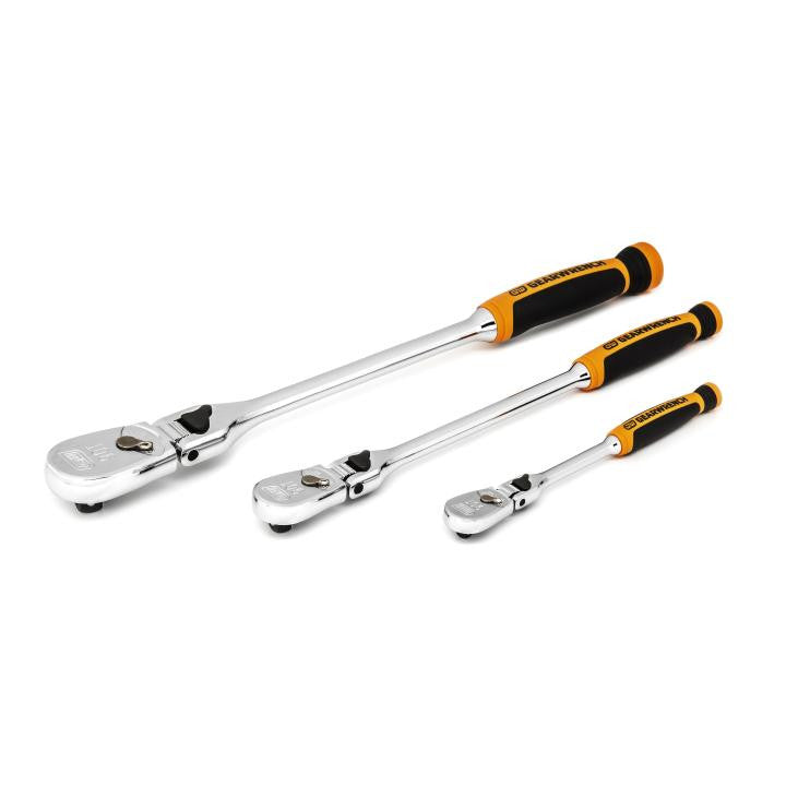 Gearwrench 3pc 90T Cushion Grip Locking Flex Head Ratchet Set