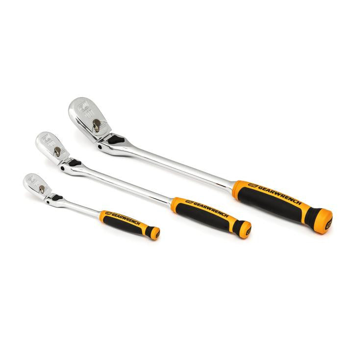 Gearwrench 3pc 90T Cushion Grip Locking Flex Head Ratchet Set