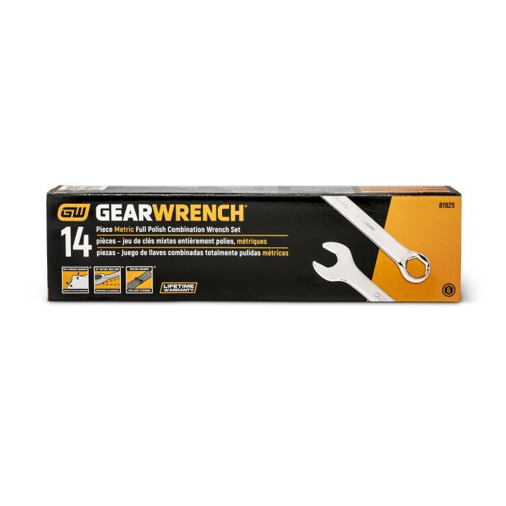 Gearwrench Combination Wrench Set 6pt 14pc