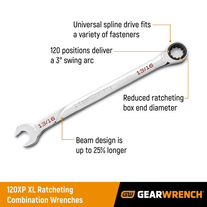 Gearwrench 21mm 120XP Universal Spline XL Combi Ratchet Wrench