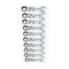 Gearwrench 10pc Stubby Flex Ratcheting Wrench Set Metric 10-19mm