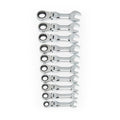 Gearwrench 10pc Stubby Flex Ratcheting Wrench Set Metric 10-19mm