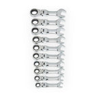 Gearwrench 10pc Stubby Flex Ratcheting Wrench Set Metric 10-19mm