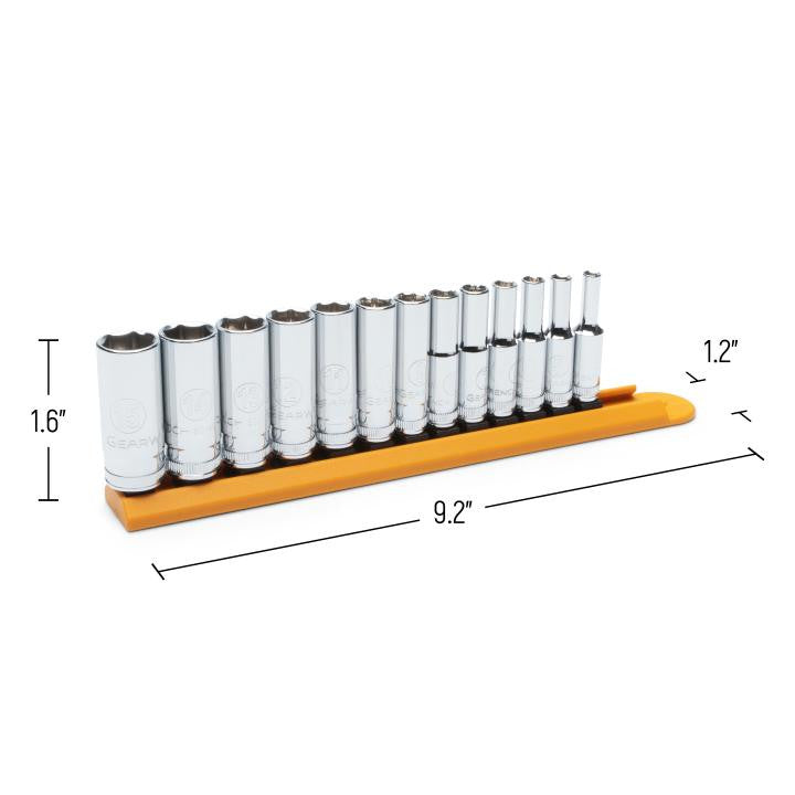 Gearwrench 13pc Deep Socket Set 1/4in Drive 6 Point