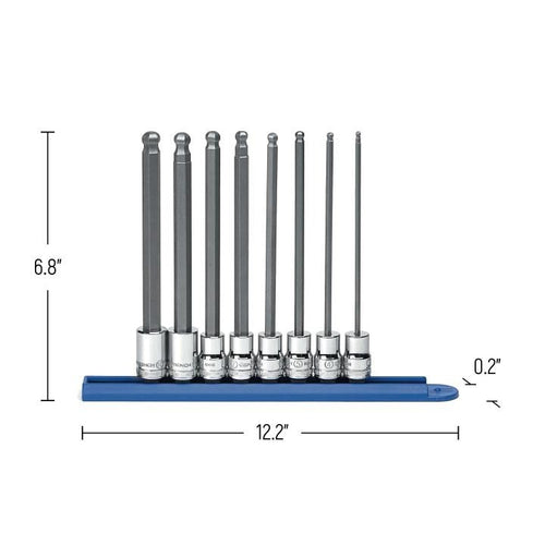 Gearwrench 8pc Metric Long Ball Hex Bit Socket Set