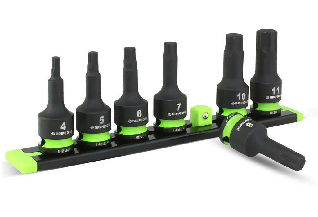 GripEdge 7pc 3/8Dr Metric Impact RPT Hex Driver Set Short